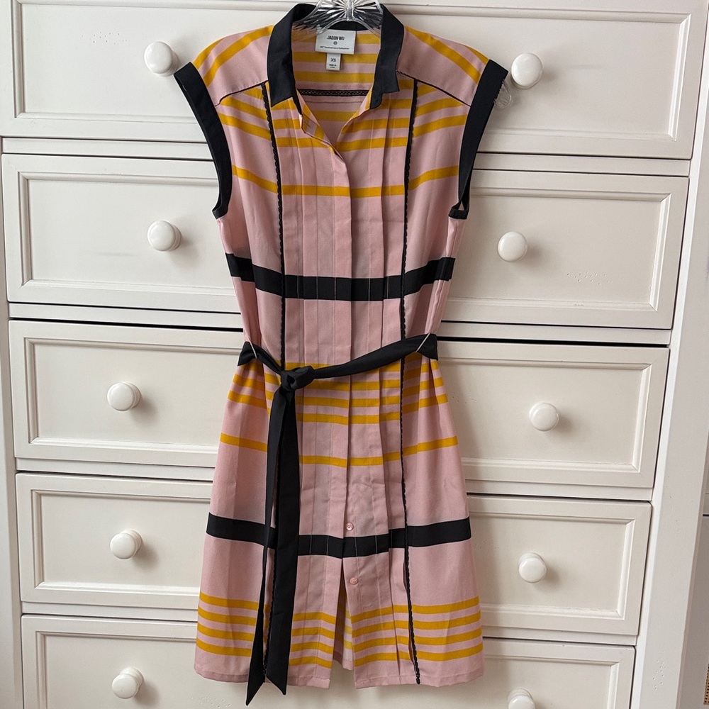 Jason Wu Pink and Yellow Striped Mini Dress